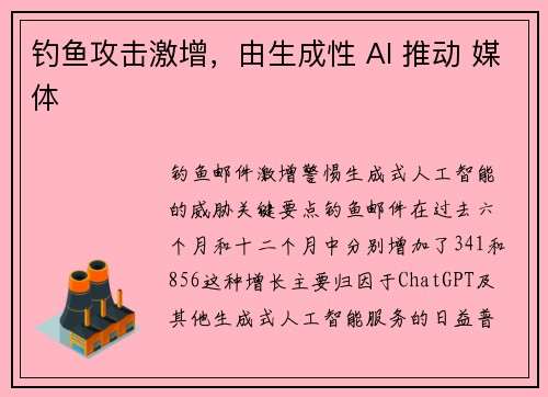 钓鱼攻击激增，由生成性 AI 推动 媒体